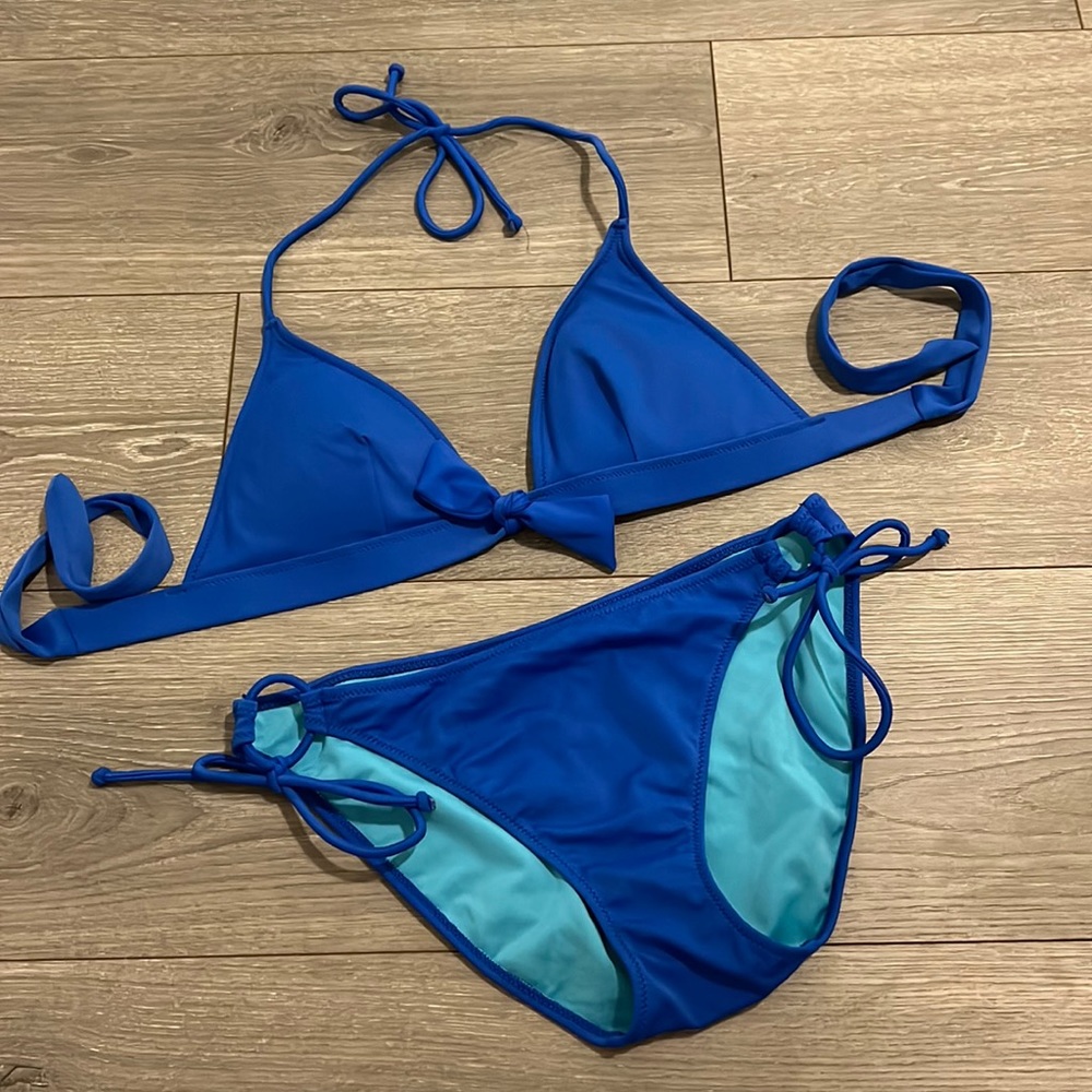 Blue Push-Up Bikini